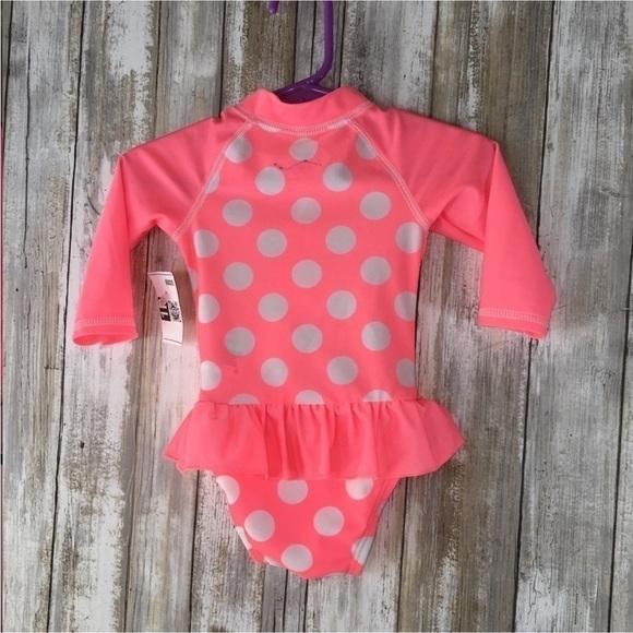 Cat & Jack Kids Pink Polka Dot One Piece Swimsuit - Picture 6 of 7